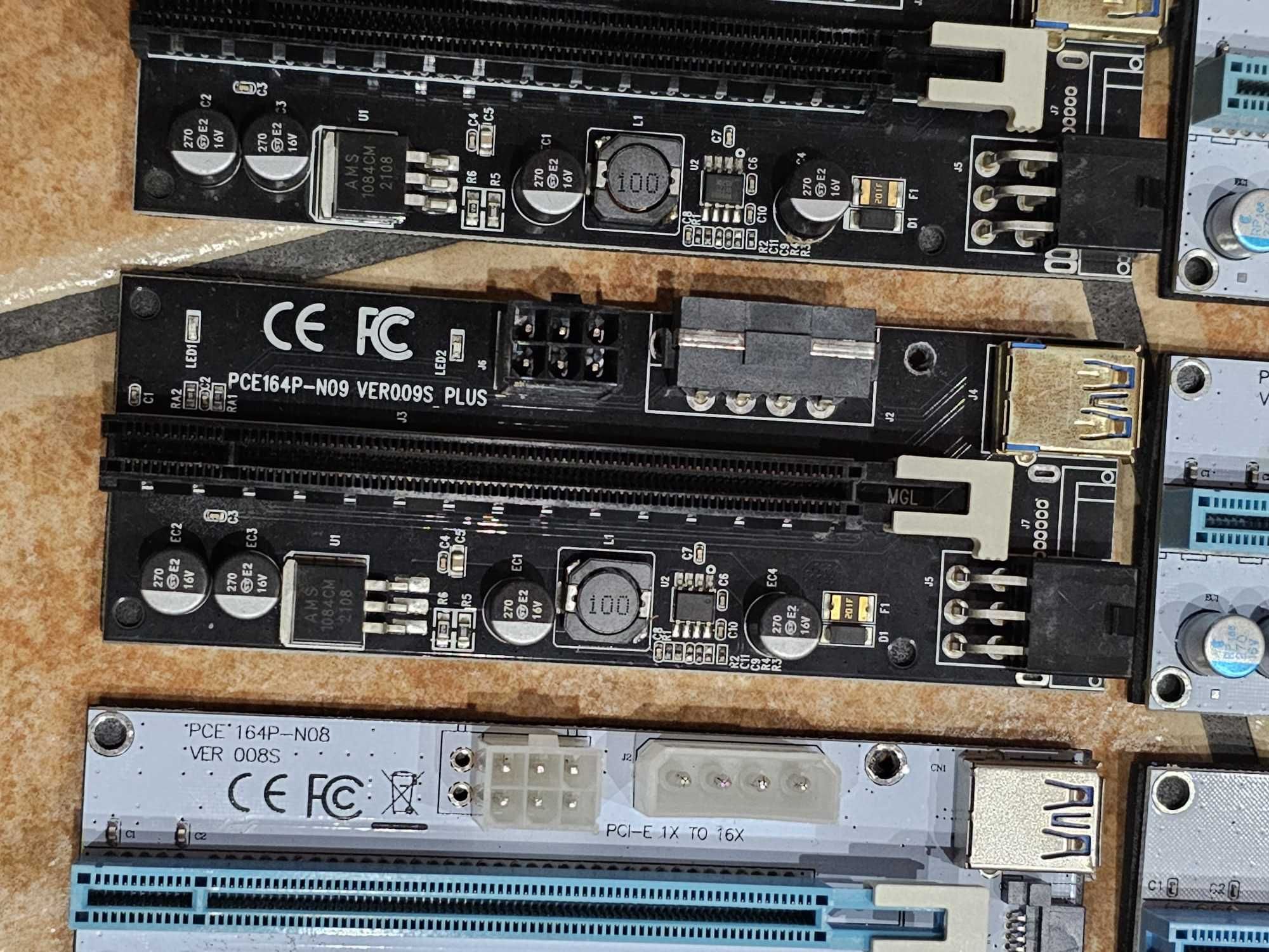 Risers para mining Versão 008S e 009S, PCI-E 1x p/ 16x