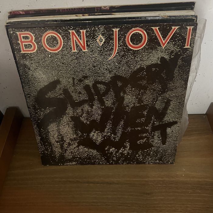 Vinis de varias bandas em cima referenciados