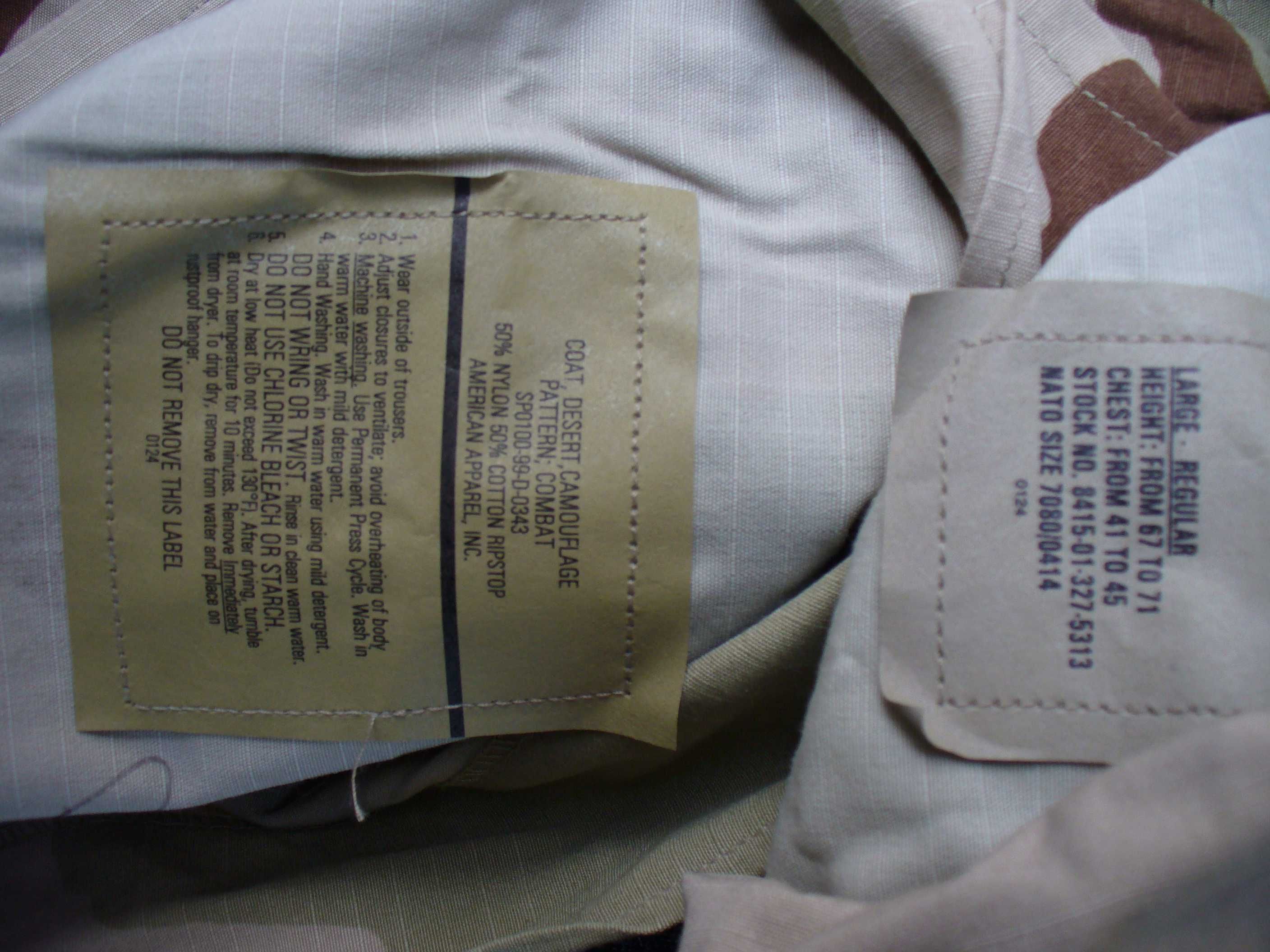 Oryginalna bluza BDU 3 color,desert,nowa MR,LR ,US Army
