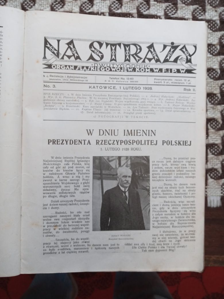 Czasopismo Na Straży rocznik 1928 styczeń  listopad numery 1-21 UNIKAT
