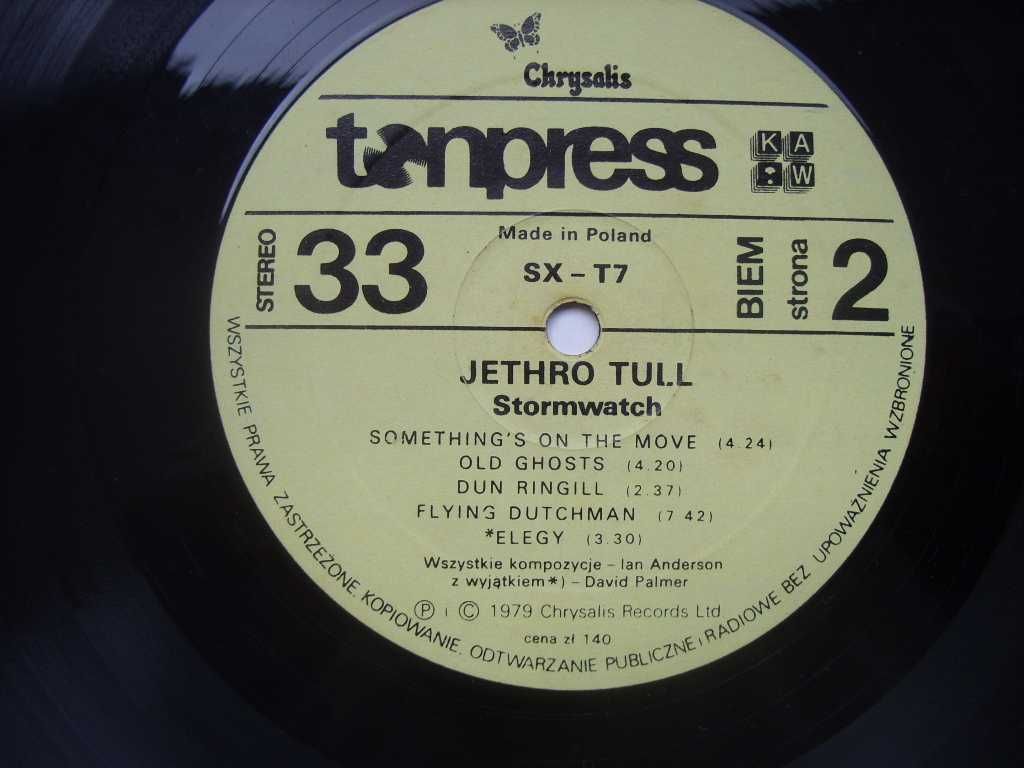21. Rock LP_ .; JETHRO TULL ; Stormwatch , 1979 rok.