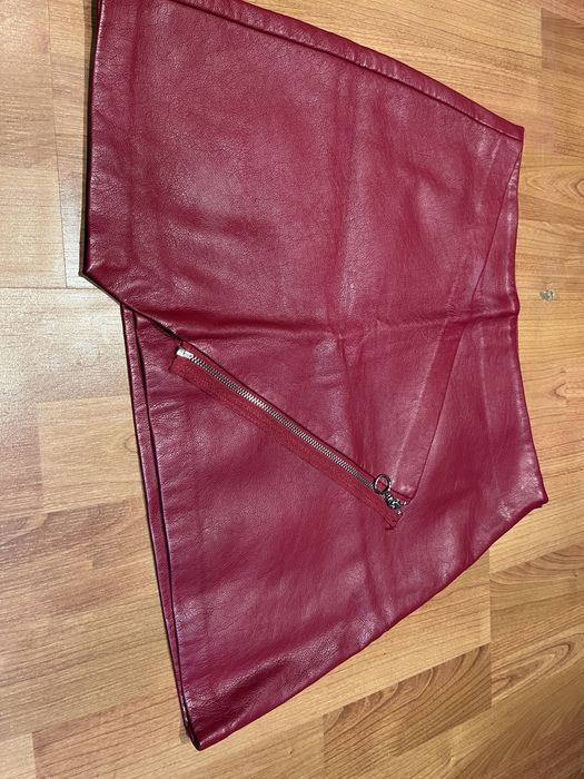 Мини юбка из эко кожи zara
