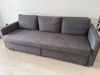Sofá Cama 3 lugares Cinza Escuro FRIHTEN