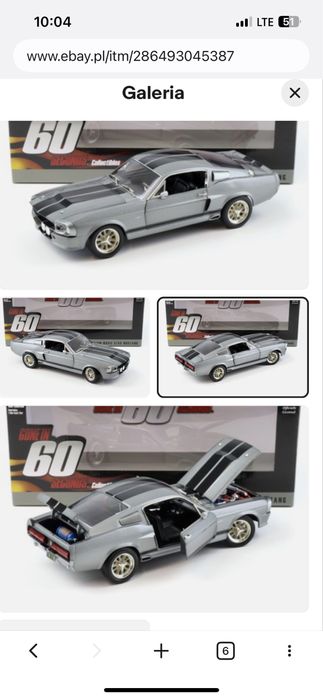Ford Mustang Eleanor Gt 500 Greenlight  1 18  nowy