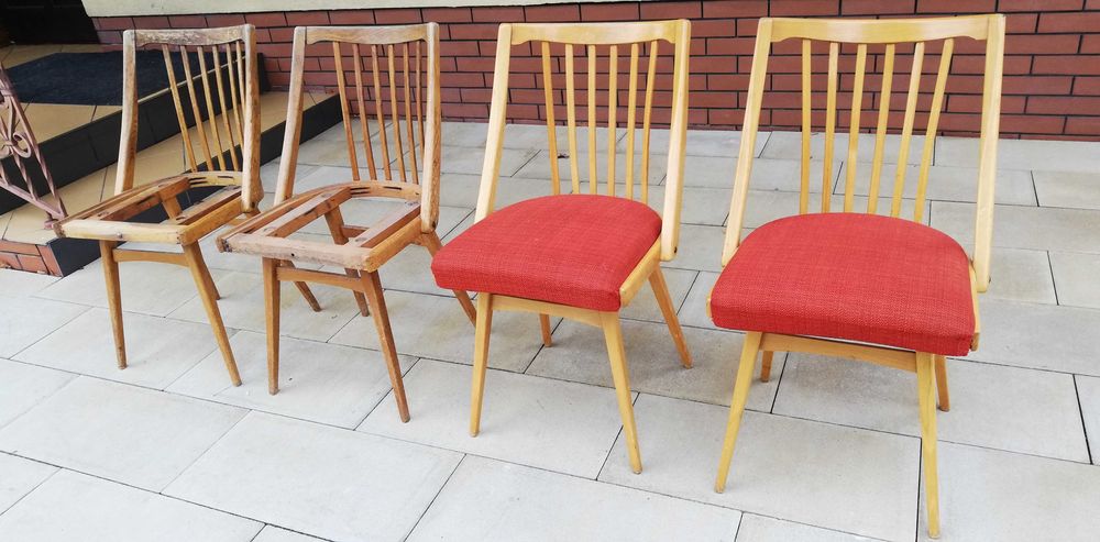 Krzesła atr deco prl czeskie nabytok tatra skandynawskie