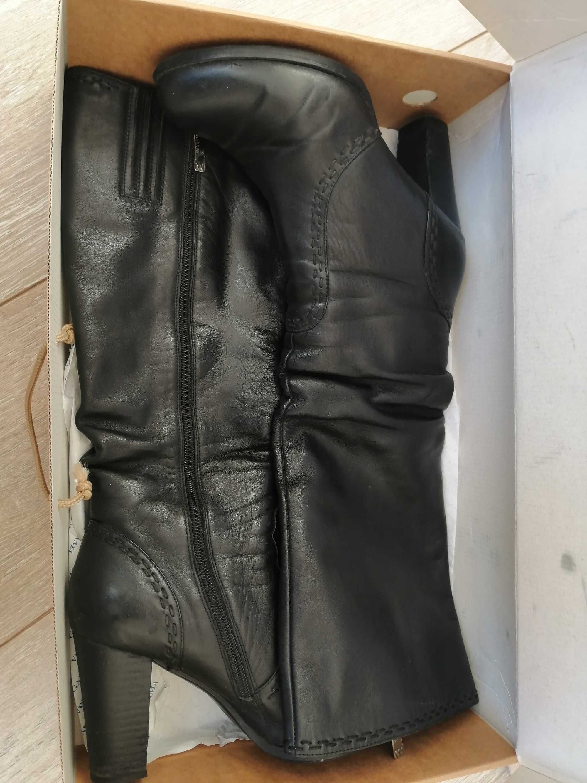 Сапоги демисезонные кожаные, размер 39