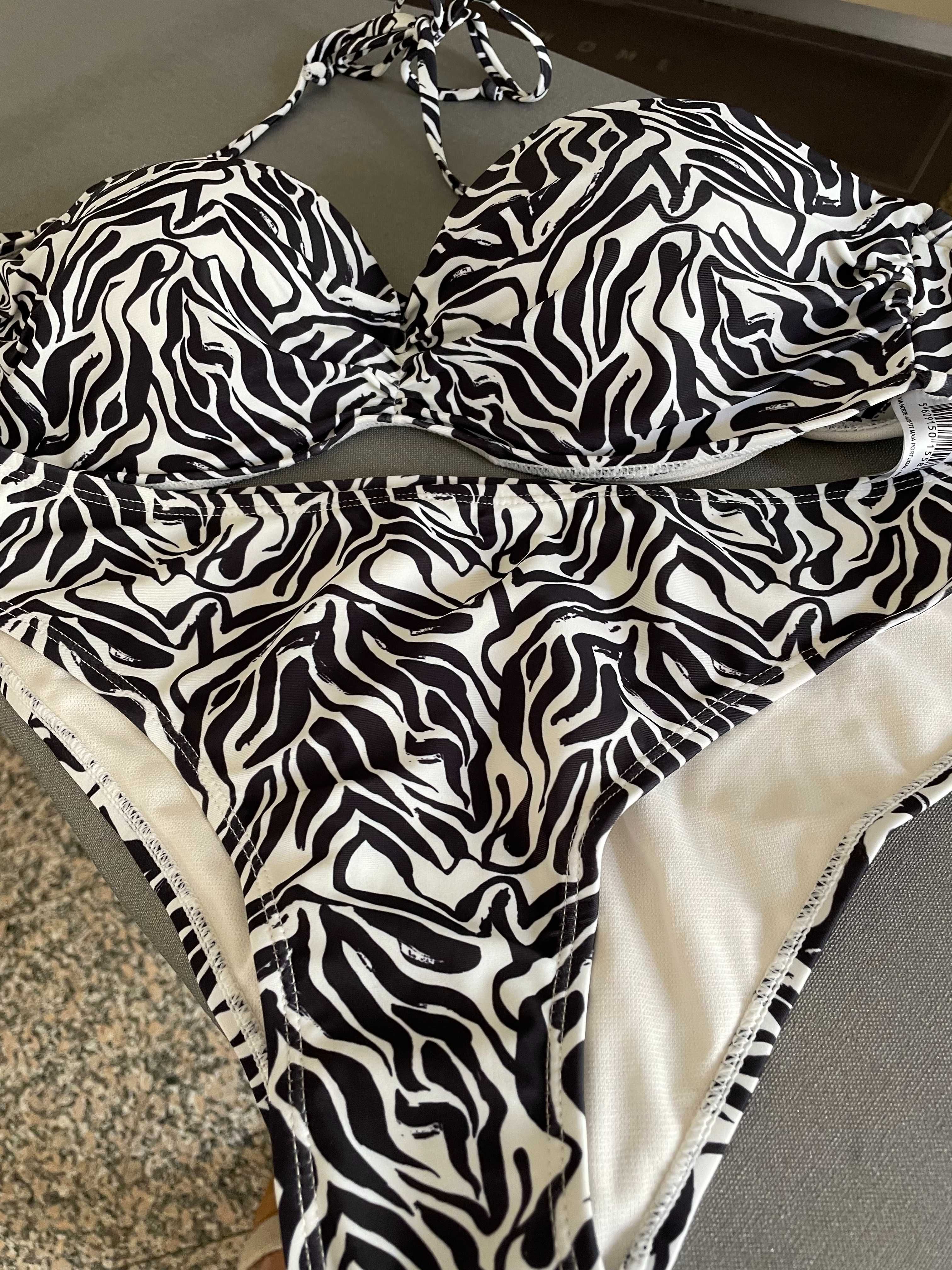 bikini da MO tamanho L preto e branco , novo com etiqueta