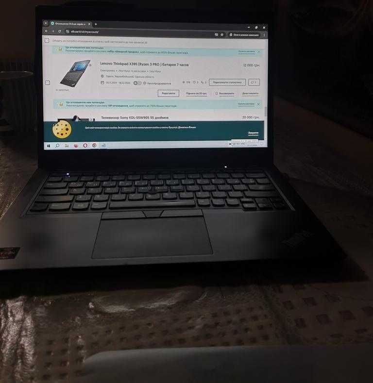 Lenovo Thinkpad X395 (Ryzen 3 PRO ) батарея 7 часов