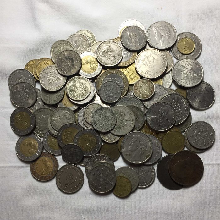 Lote 113 moedas de PORTUGAL