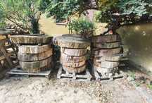 Blaty dębowe, plastry, loft, vintage, stoły