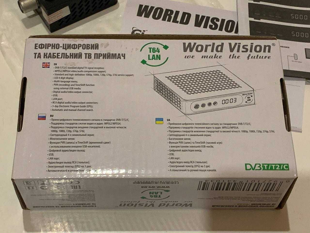 Т2 Тюнер WORLD VISION T64LAN IPTV, YouTube, Megogo, Gmail, DVB-C, USB