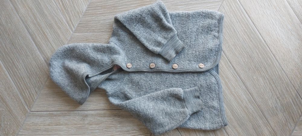 Kurtka Engel merino wełna Wool vilna 74/80 szara