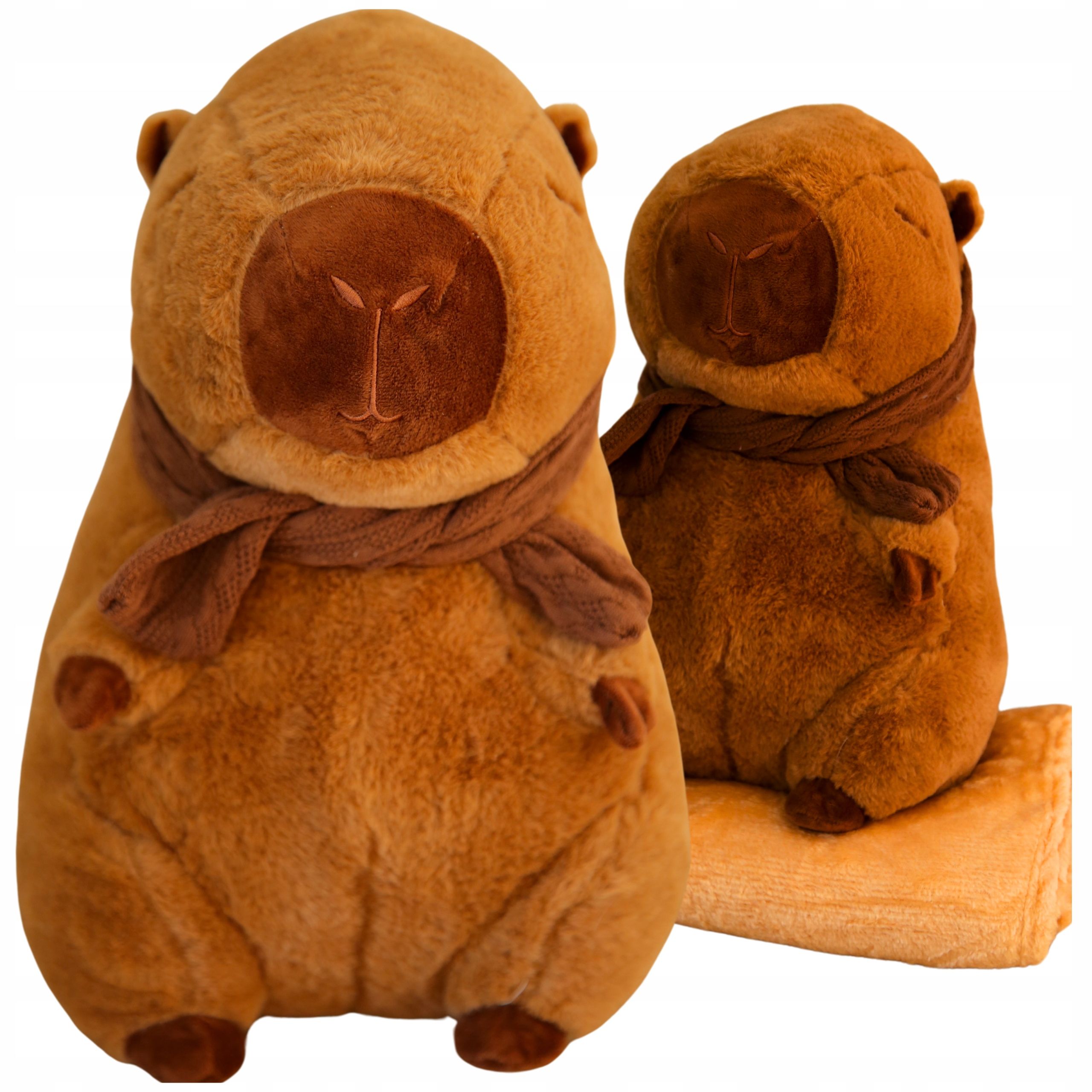Kapibara Z Kocykiem Kocyk Maskotka Przytulanka Poduszka Kocyk 45 Cm