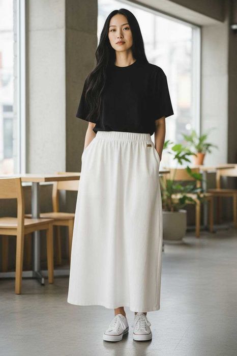 Белая хлопковая юбка Versace 19.69 Italia с карманами, р. XL/2XL