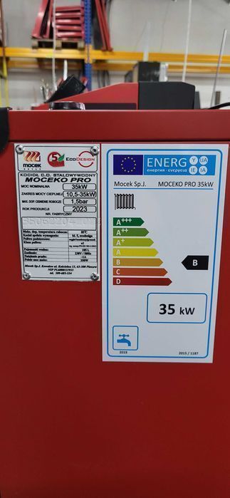 Kocioł na ekogroszek, pellet, Moceko PRO piec c.o. o mocy 35kW