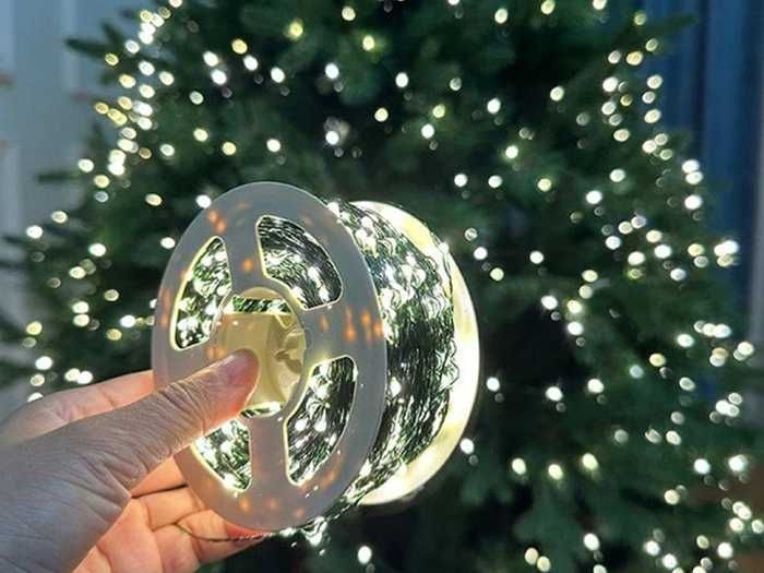 Гирлянда Роса зеленый провод. Тепле/холодне світло. Комплект с пультом