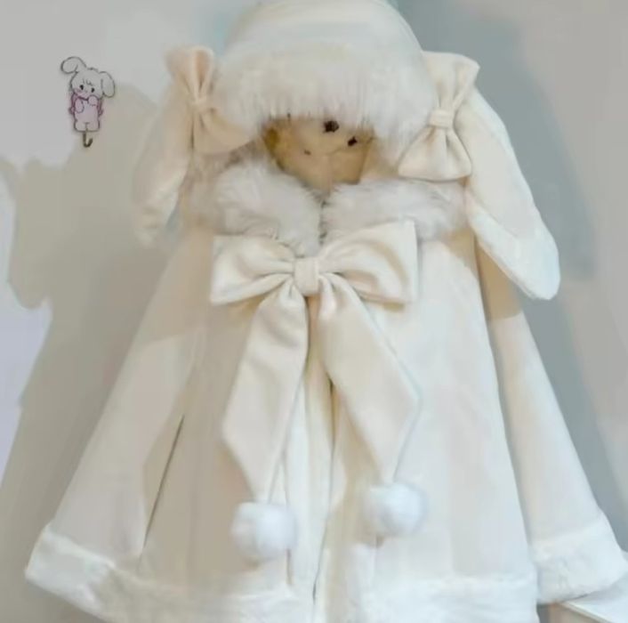 Mremiwa narzutka Płaszczyk z kapturem i kokardkami  w stylu kawaii