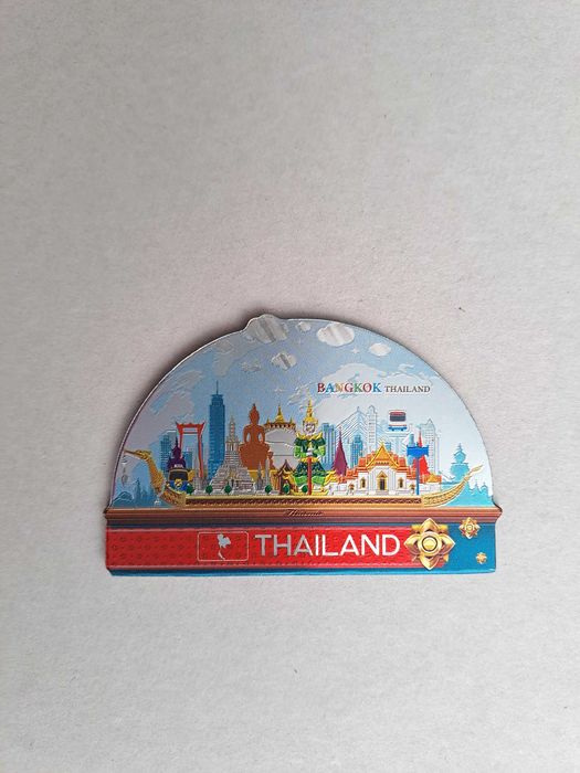 Magnes na lodówkę Bangkok Tajlandia, panorama miasta i tajskie symbole
