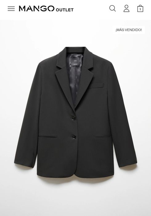 Піджак чорного кольору Манго, розмір S