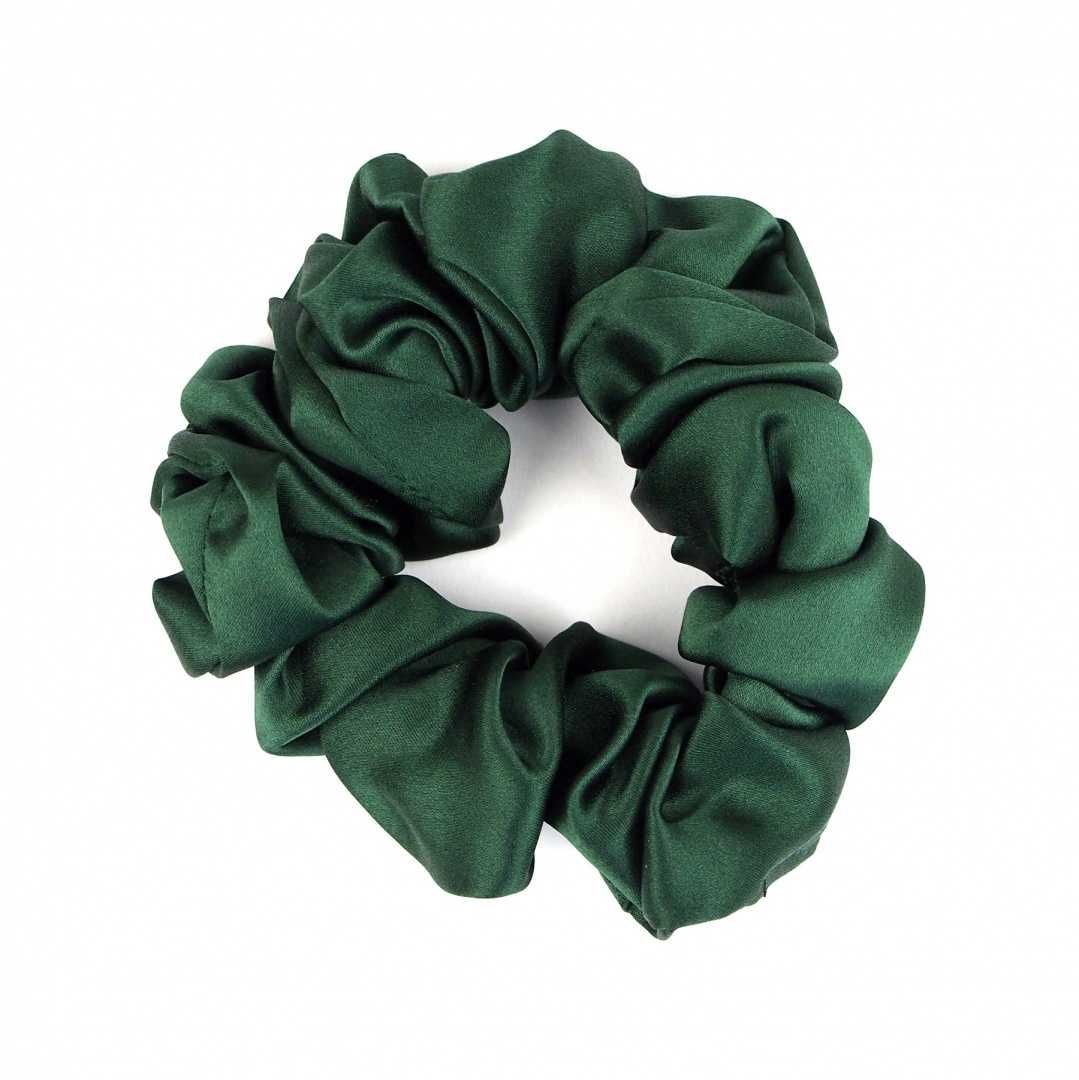 Jedwabna Gumka do Włosów Zielona Scrunchie