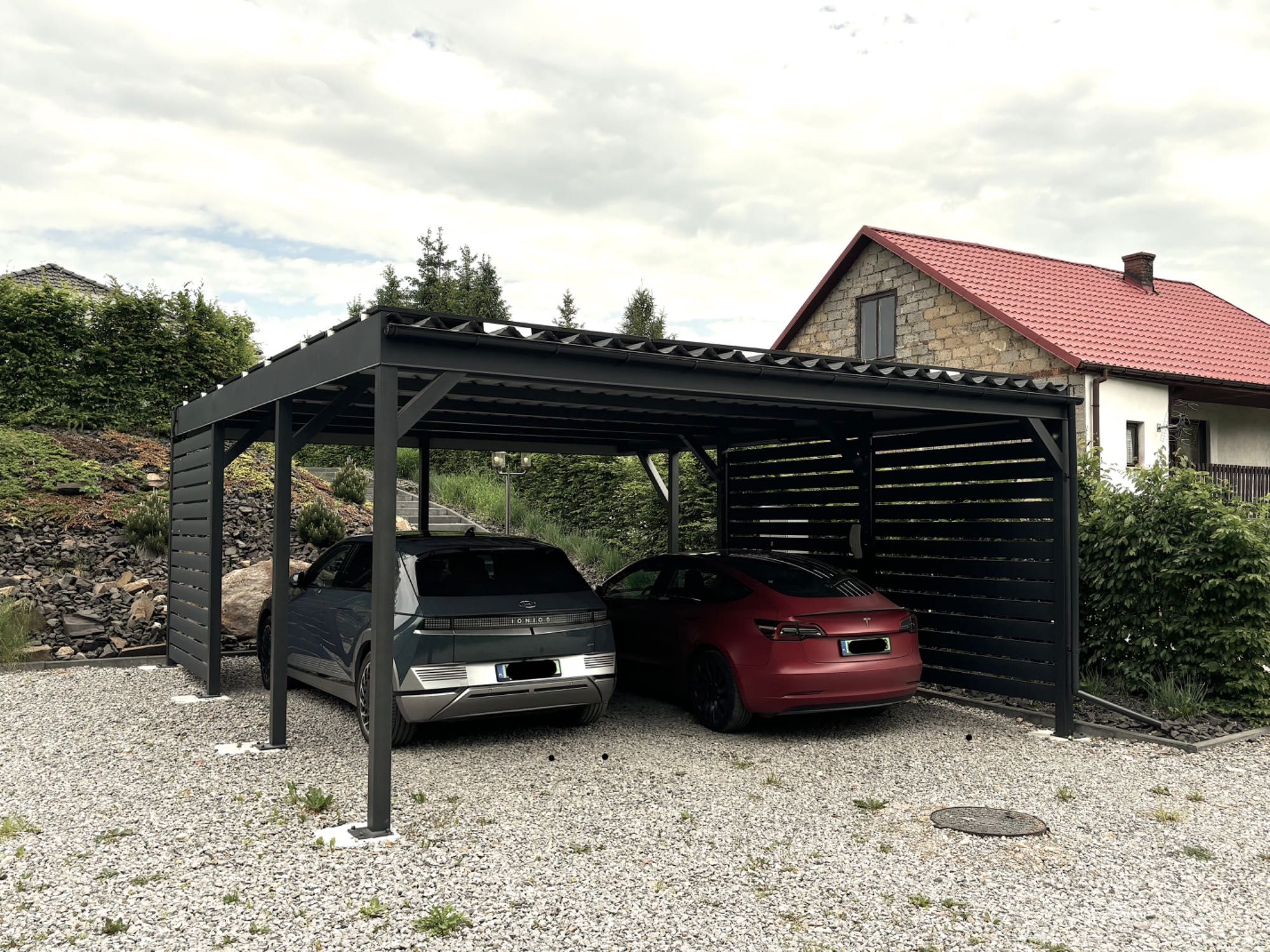 Nowoczesna wiata garażowa, altana, carport, zadaszenie, garaż
