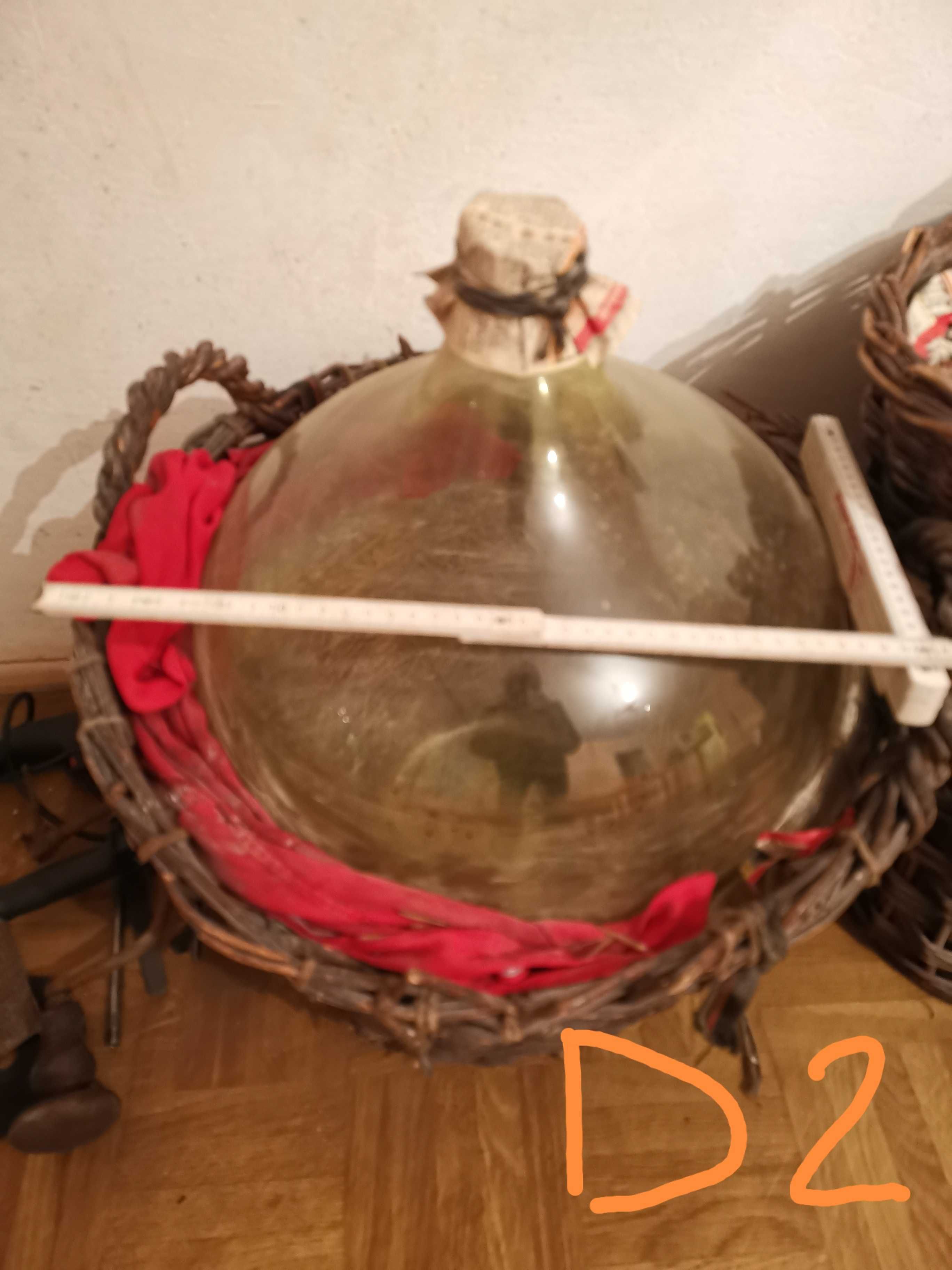 Balony szklane na wino z koszami szt. 4