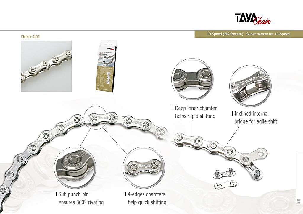 TAYA E-Bike Łańcuch Rowerowy 10-rzędowy 128 ogniw