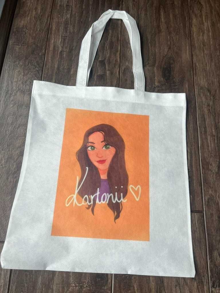 biała torba tote bag Genzie kartonii