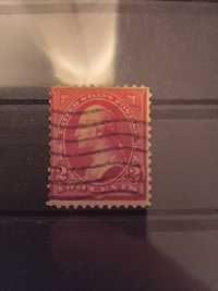 George Washington 2-Cent Stamp Used Rare 1885 Valuable Red