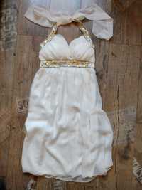 Kremowa sukienka na ślub r L