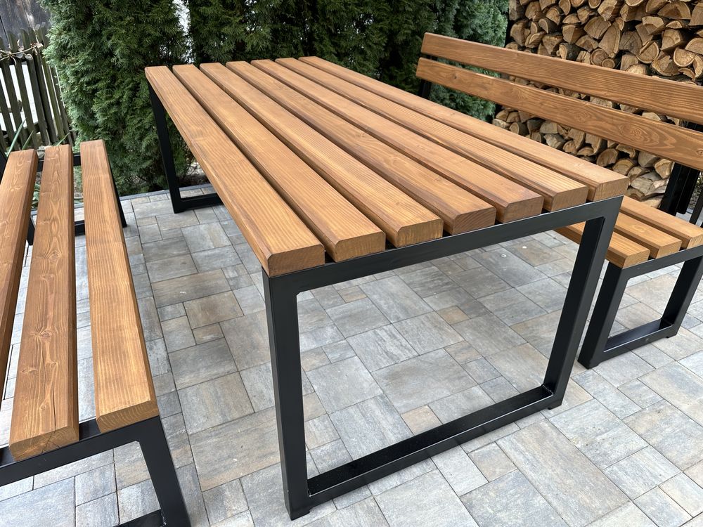 Meble ogrodowe ławka stół loft