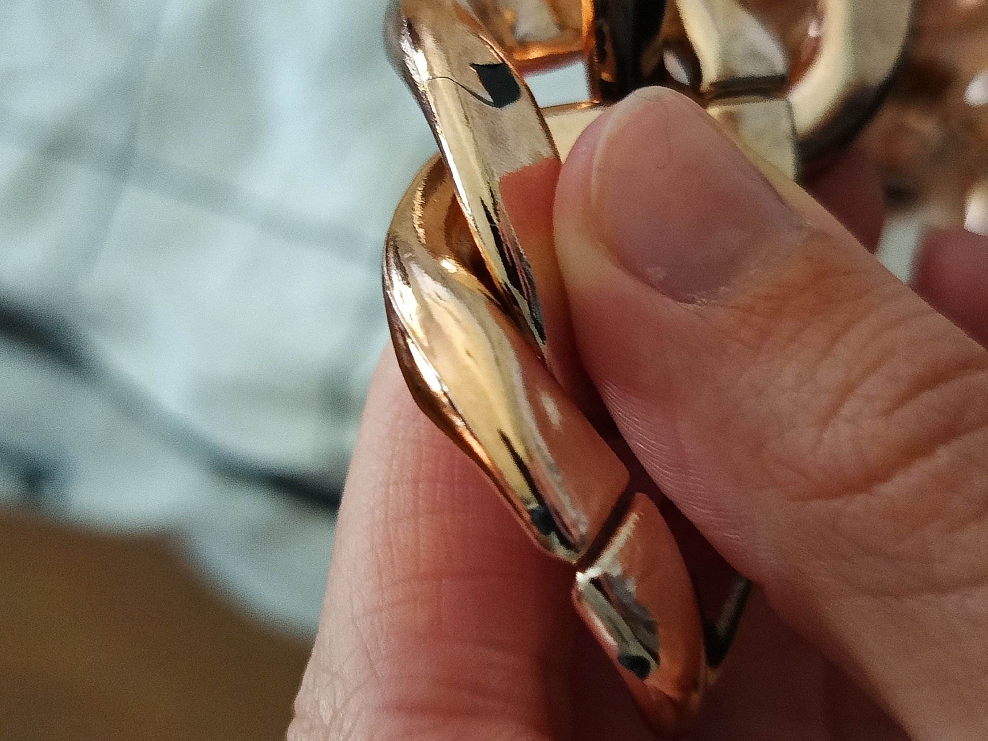 gruby łańcuch do spodni w kolorze złotym chunky gold chain fancy