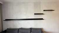 4 czarne półki Ikea MOSSLANDA | 2x 115cm | 2x 55cm