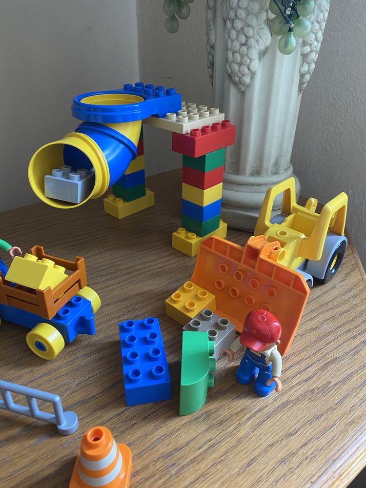 Klocki lego duplo Budowa rura zsypowa spychacz  budowlane tematyczne