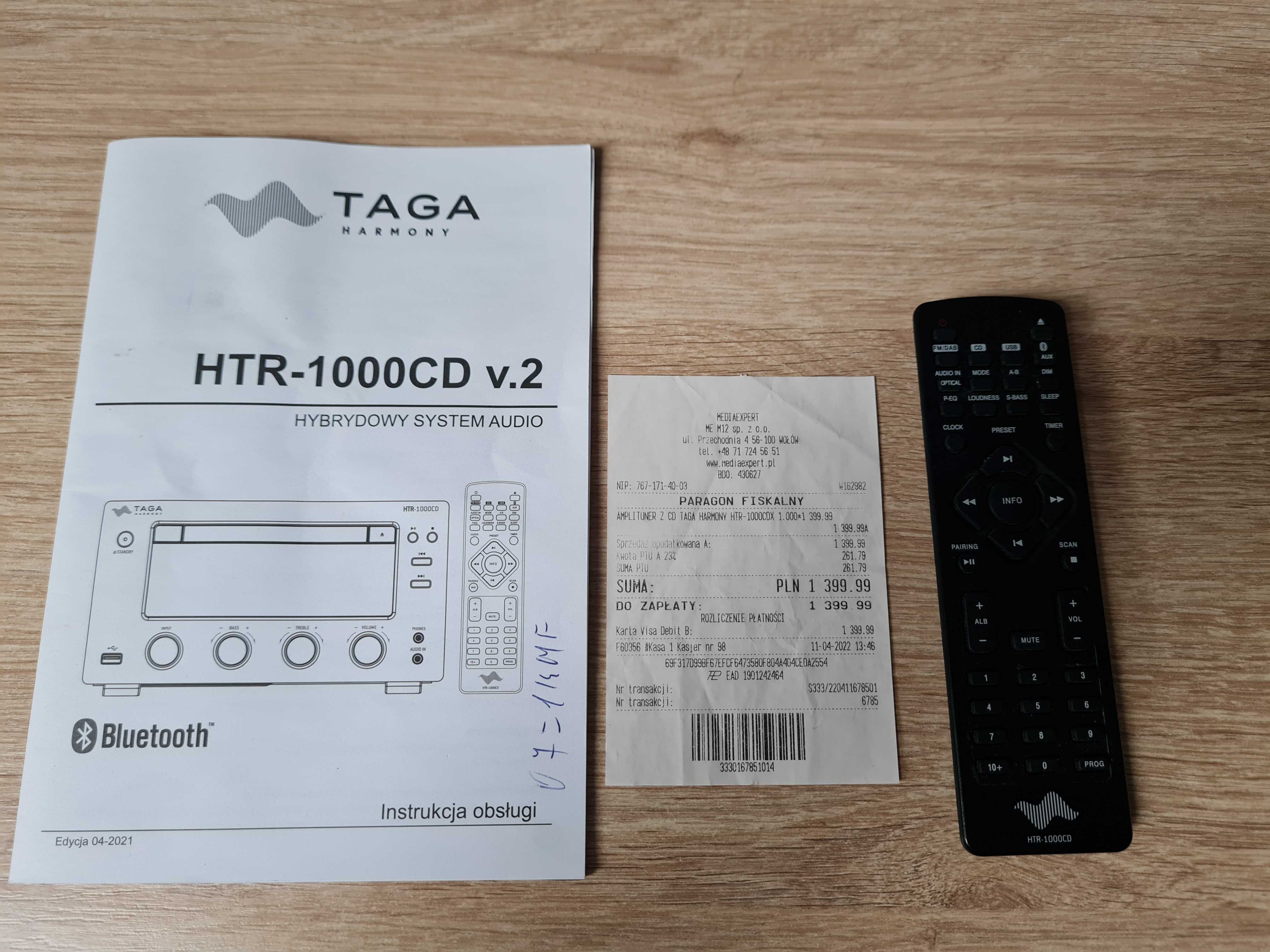 Amplituner stereo 2.1 HTR1000 CD Taga harmony