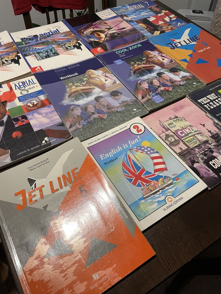 Conjunto 13 livros escolares de inglês