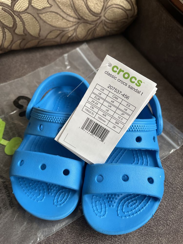 Crocs c8 сандалі сині