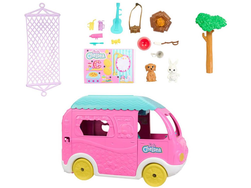 Barbie Kamper Chelsea Mini Lalka + Zwierzątka Akcesoria Hnh90 Za5091