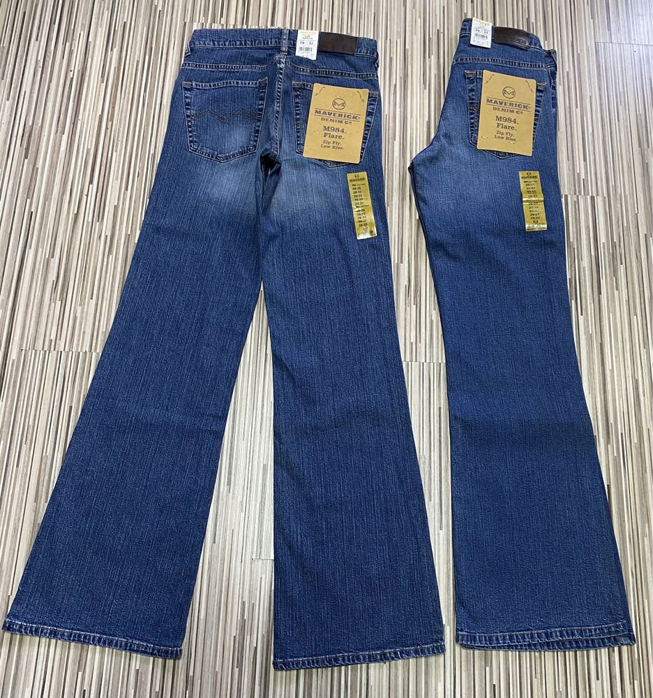 Spodnie damskie jeans 29/33 pas 72 cm komplet 2 pary Lee dzwony nowe