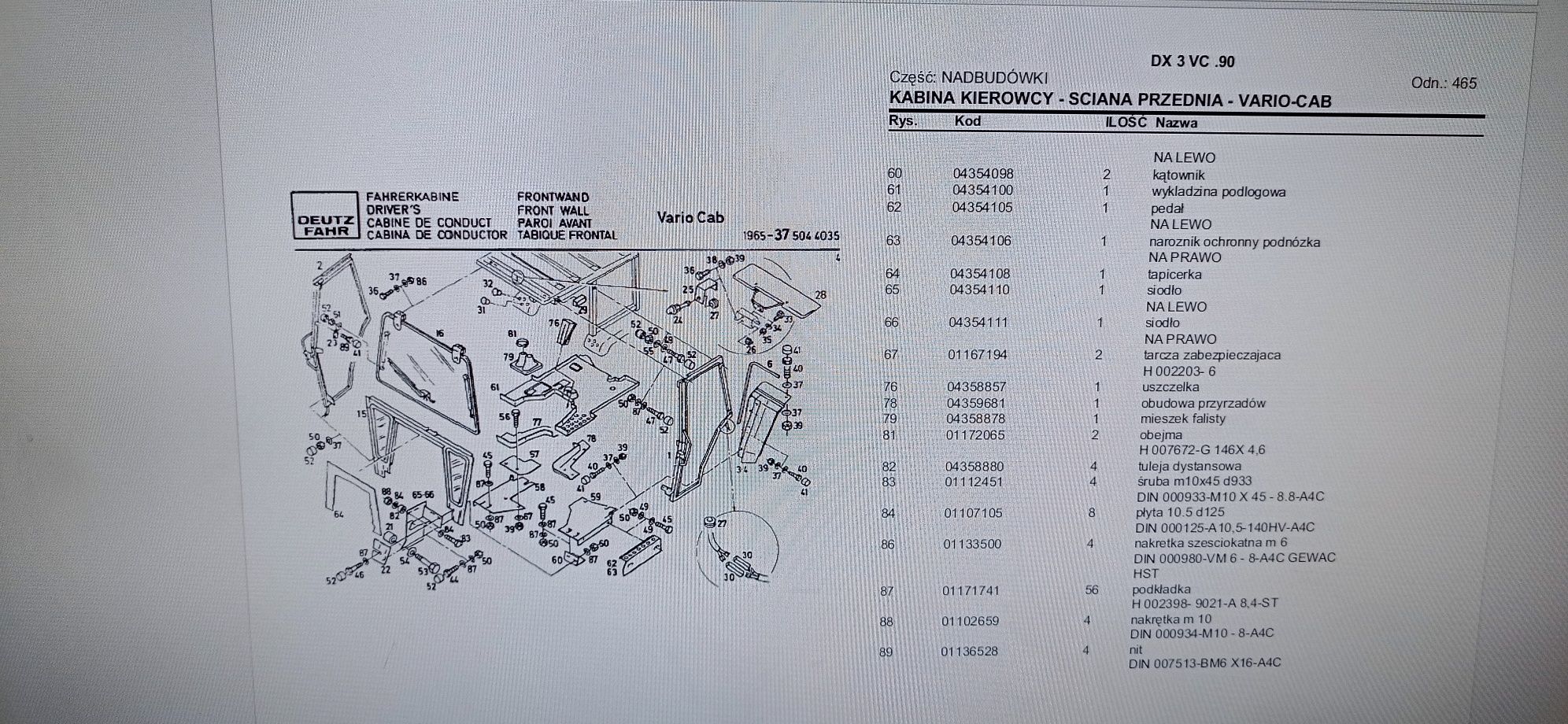 Katalog Części DEUTZ FAHR DX 3.90