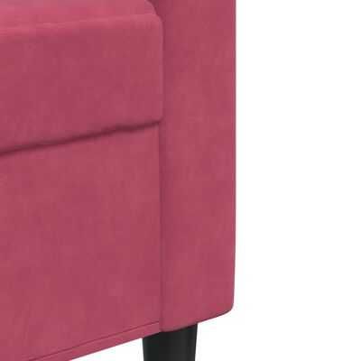vidaXL Sofa 2-osobowa, winna czerwień, 140 cm, tapicerowana aksamitem