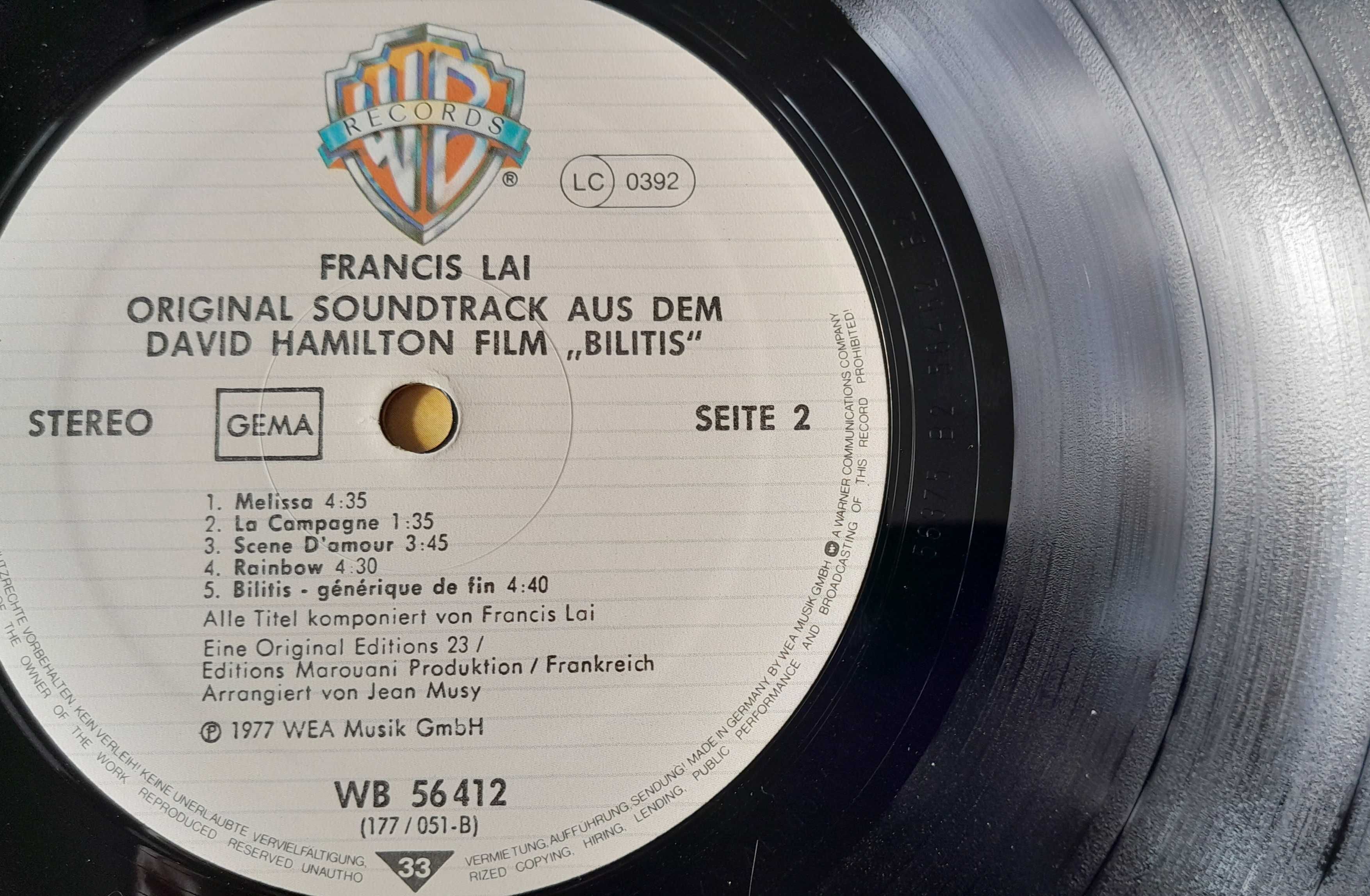 LP Winyl Francis Lai Soundtrack ,,Bilitis,, (NM-)