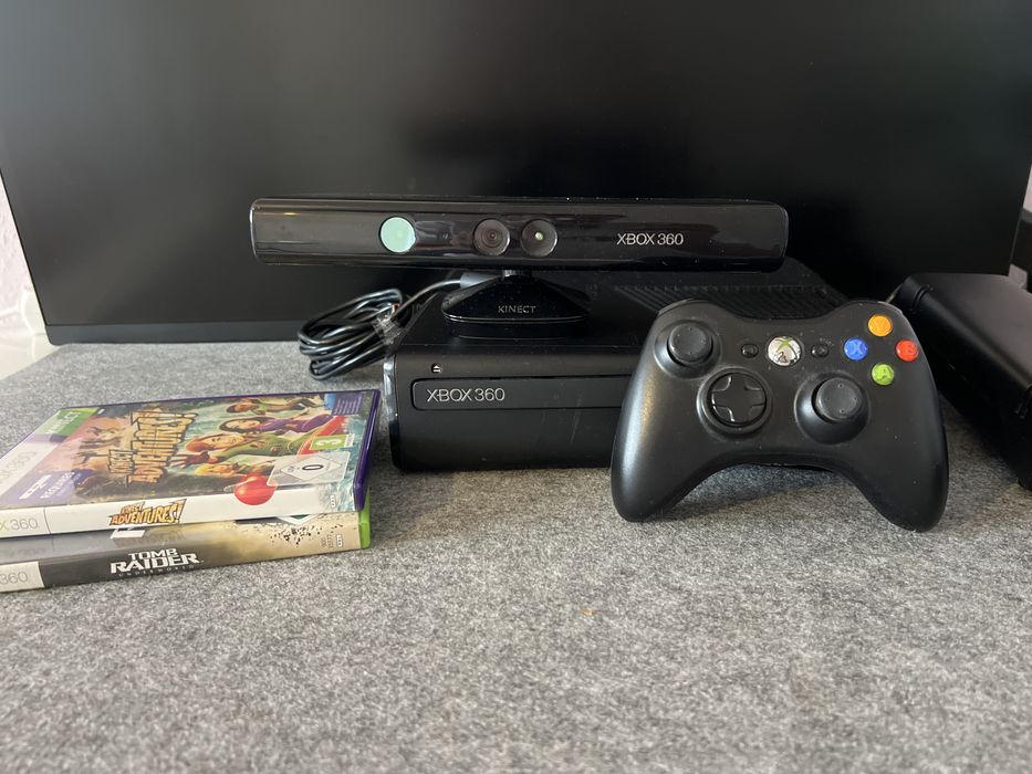 #1555 xbox 360 s konsola pad kontroler kinect adventures tomb raider