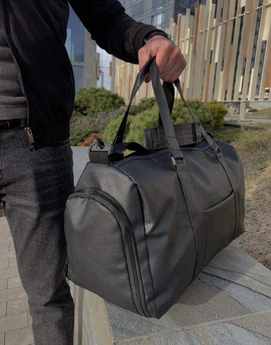 Мужская кожаная сумка через плечо, дорожная, спортивная, в спортзал