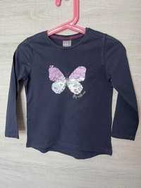 Bluzka dziewczęca Little Kids r.104, motyl, cekiny, koszulka