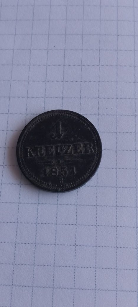 1 крейцер 1851 В