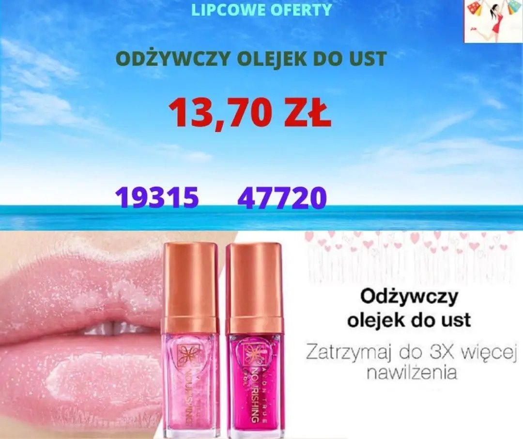 Polecam zestaw olejek do ust cena za 2szt