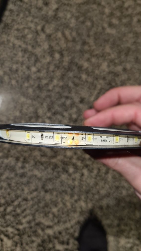 Led de luz branca 12V, 5 metros