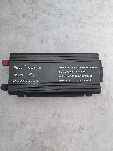 Інвертор Преобразователь напряжения 12/220В  Foval 2200w Чистий Синус