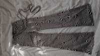 Wzorzyste spodnie flare rozm. XS H&M brązowe zygzak/fala/zebra